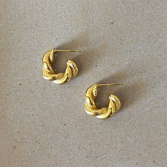 Jane Mini Gold Hoop Post Earrings