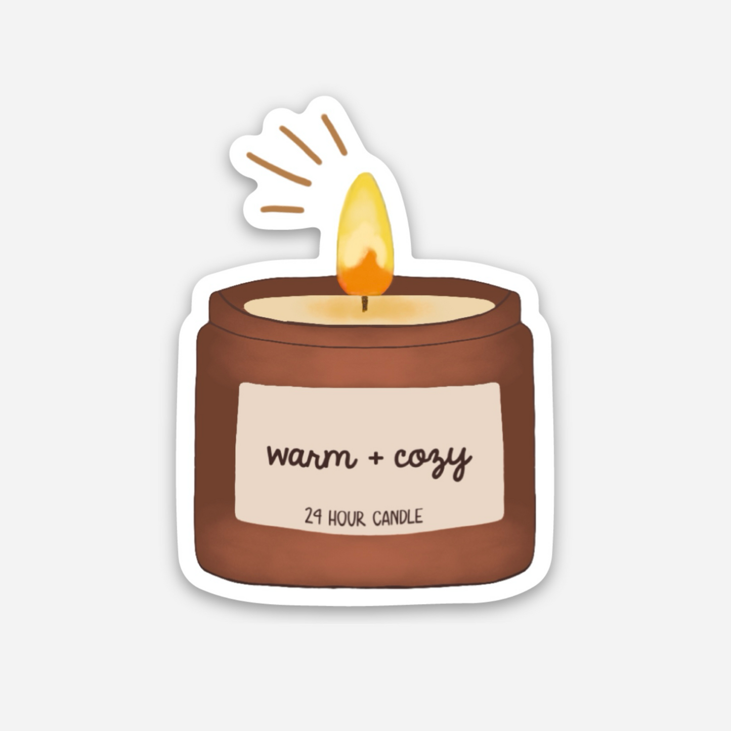 Warm + Cozy Candle Sticker