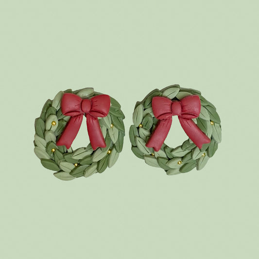 Winter Wreath Post Earrings