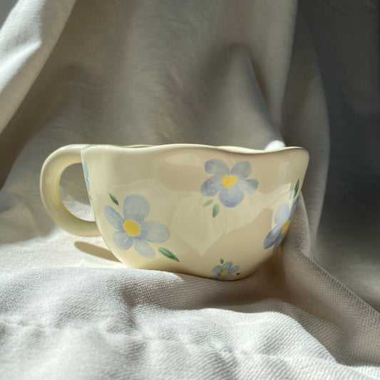 Blue Floral Ceramic Mug