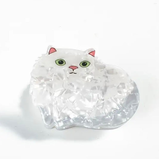 Kitty Hair Claw Clip - Pearl