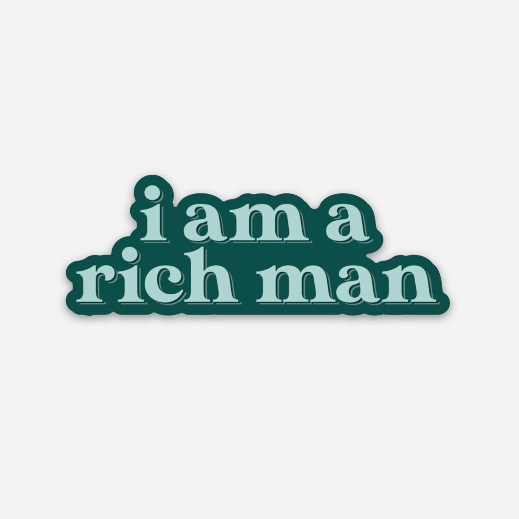 Cher Rich Man Sticker (Teal)