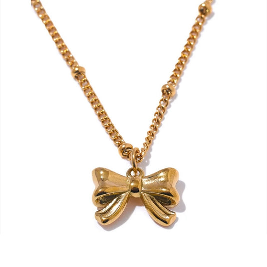 Willa Gold Bow Necklace