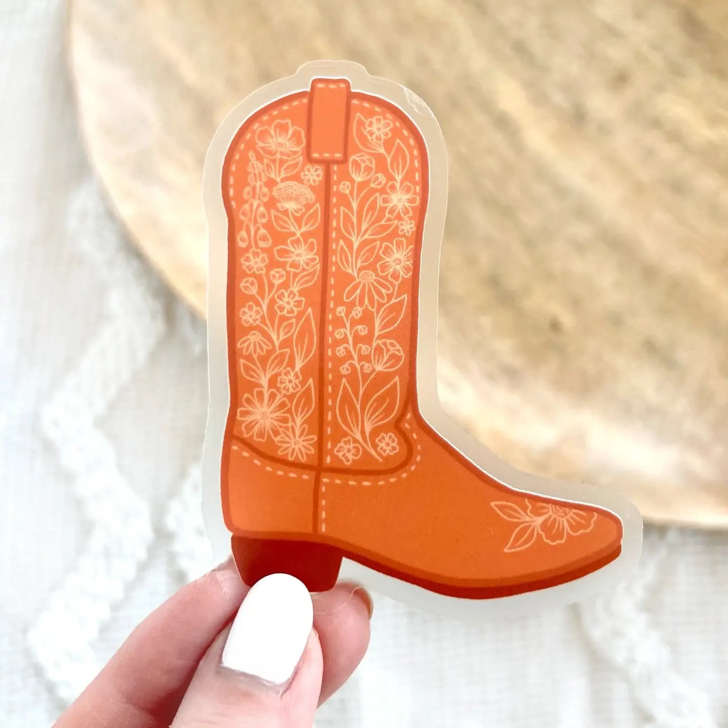 Clear Cowboy Boot Sticker