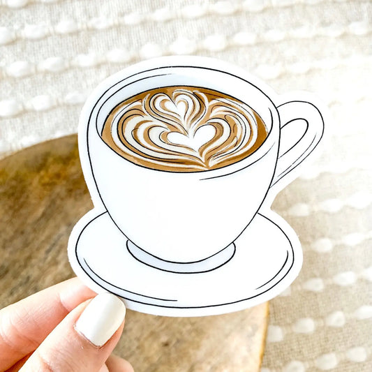 Latte Art Coffee Mug Sticker