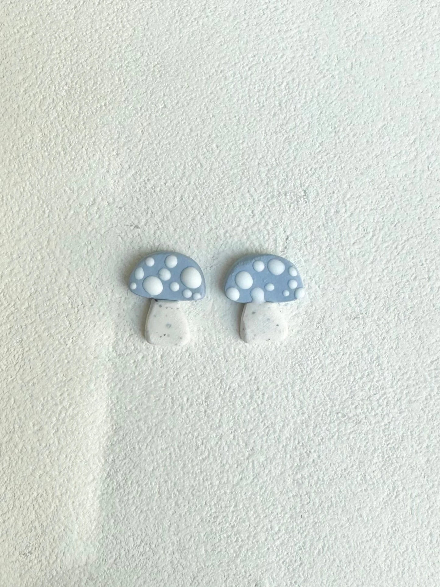 Mini Mushroom Post Earrings (Powder Blue)