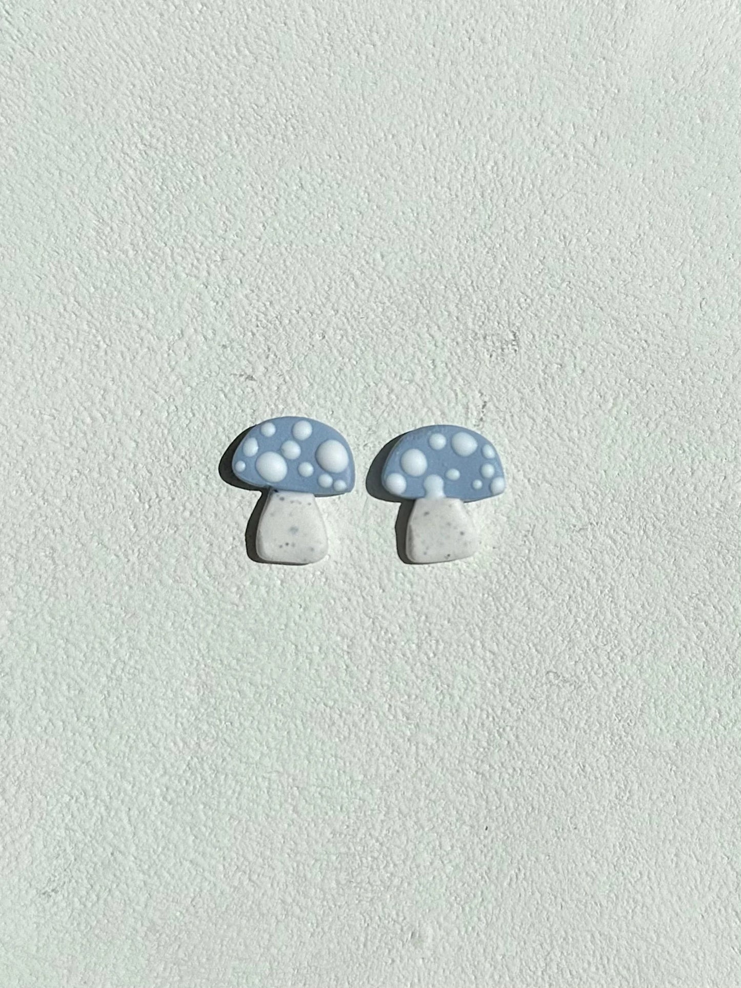 Mini Mushroom Post Earrings (Powder Blue)