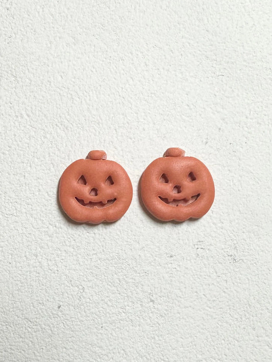 Orange Pumpkin Post Earrings