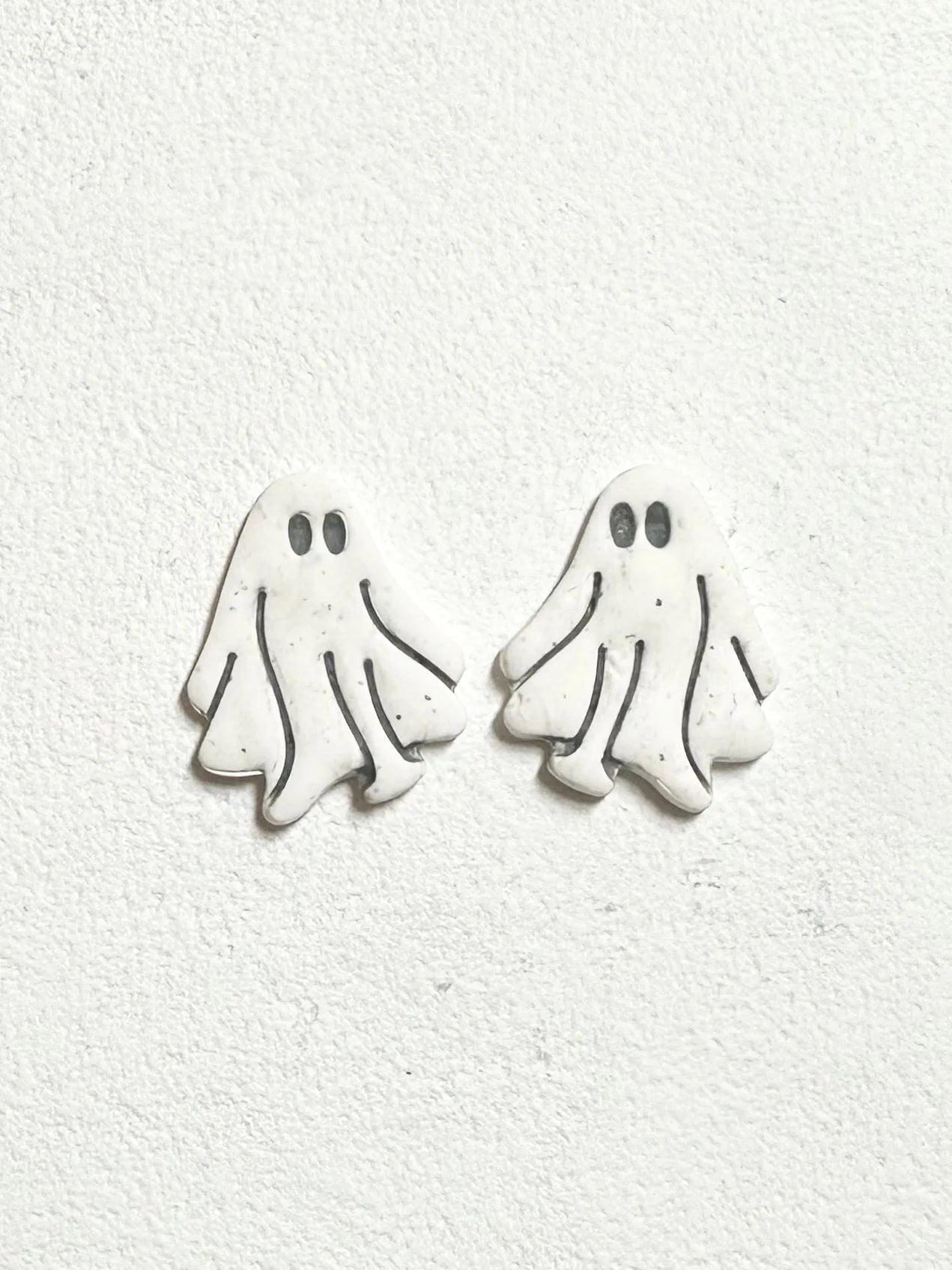 White Ghost Post Earrings